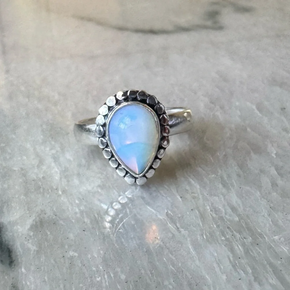 NWOT Sundance Snowy Owl Ring, Opalite, Sterling Silver